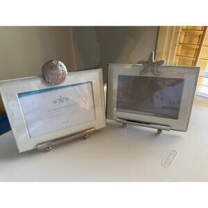 Two Minimalist Beach Themed Beveled Photo Frames